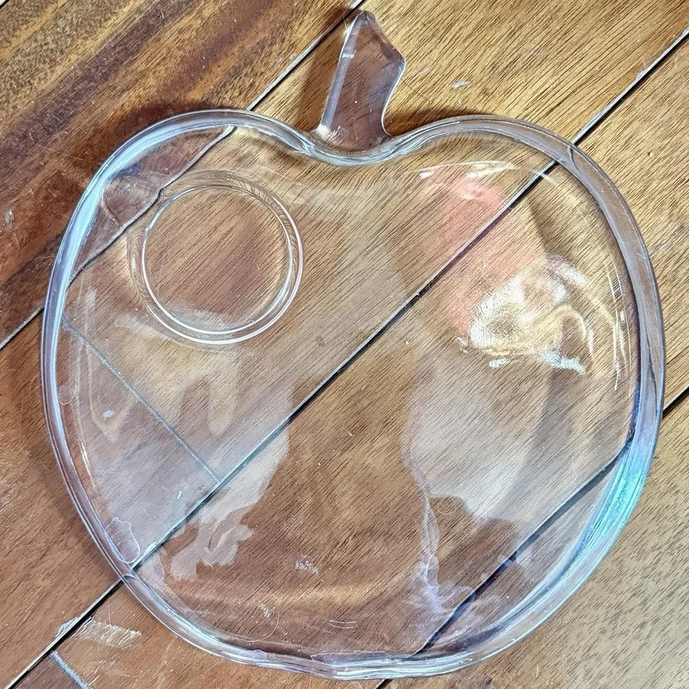 6pc VTG 1950s 50s MCM Hazel Atlas Orchard Apple Snack‎ Luncheon Plate Cup Holder